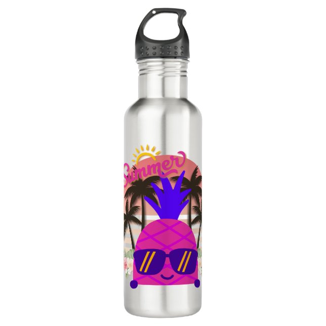 Pineapple Enjoy the Summer Edelstahlflasche (Vorderseite)