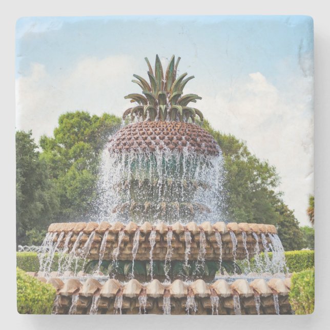 Pineapple Fountain in Charleston, Steinuntersetzer (Vorderseite)