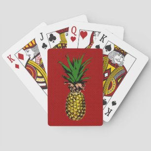 Pineapple Newsprint Image Spielkarten