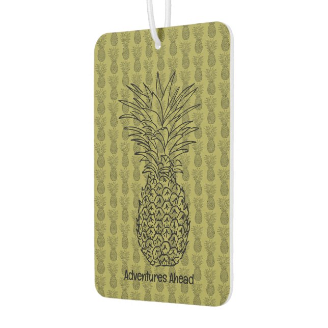 Pineapple on Green Background Pattern Autolufterfrischer (Links)