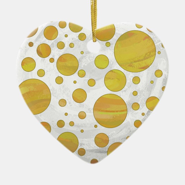 Pineapple Polka Dot Pattern Keramik Ornament (Vorne)