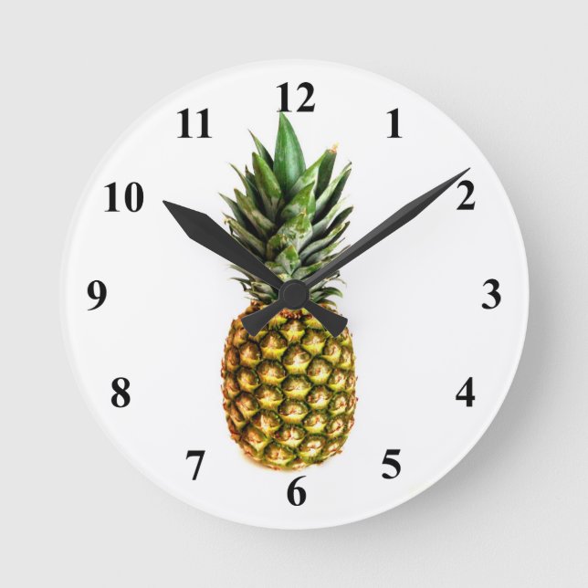 Pineapple print wall clock runde wanduhr (Vorderseite)