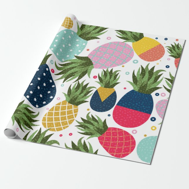 Pineapple seamless pattern illustration, colorful  geschenkpapier (Ungerollt)