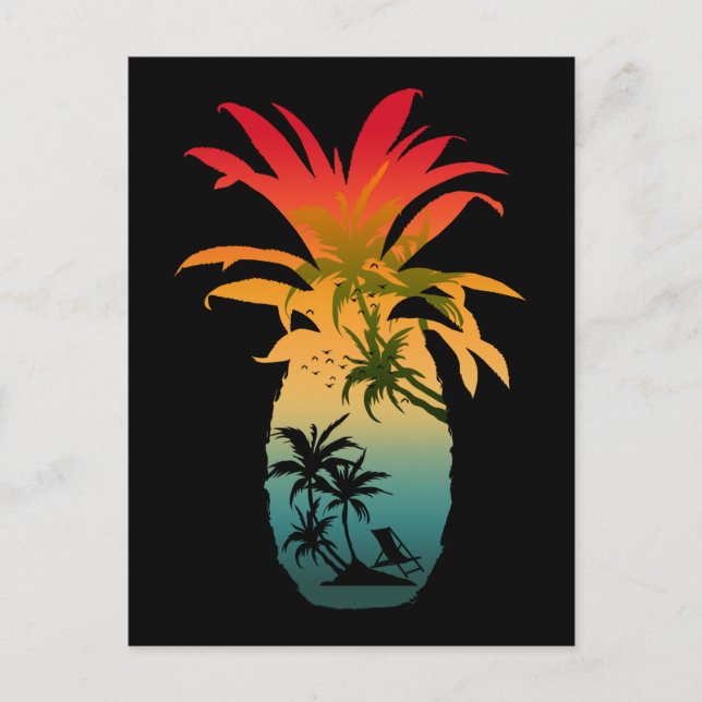 PINEAPPLE SUNSET POSTKARTE (Vorderseite)