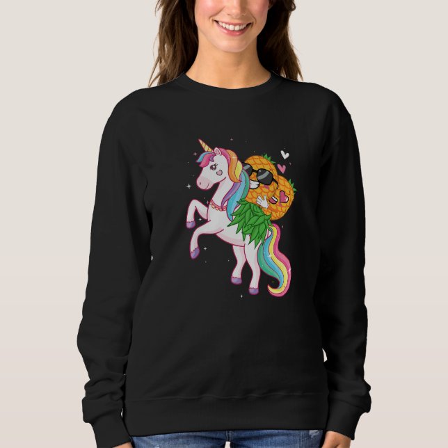 Pineapple Swinger Unicorn  Swinging Lifestyle Poly Sweatshirt (Vorderseite)