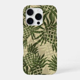 Pineapple-Tarnmuster Hawaiian Olive iPhone 16 Pro Hülle