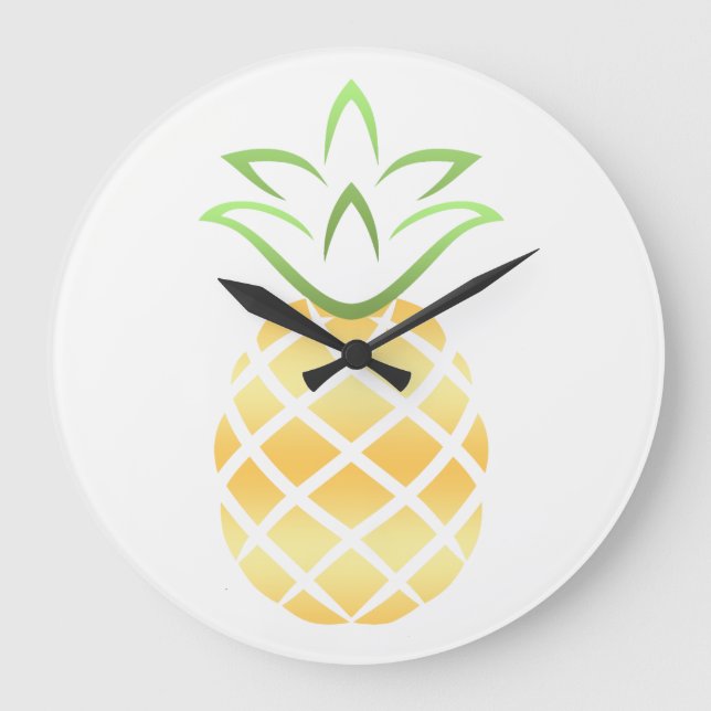 Pineapple Wall Clock Große Wanduhr (Vorderseite)