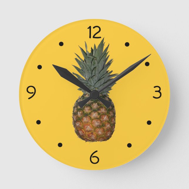 Pineapple Wall Clock Runde Wanduhr (Vorderseite)