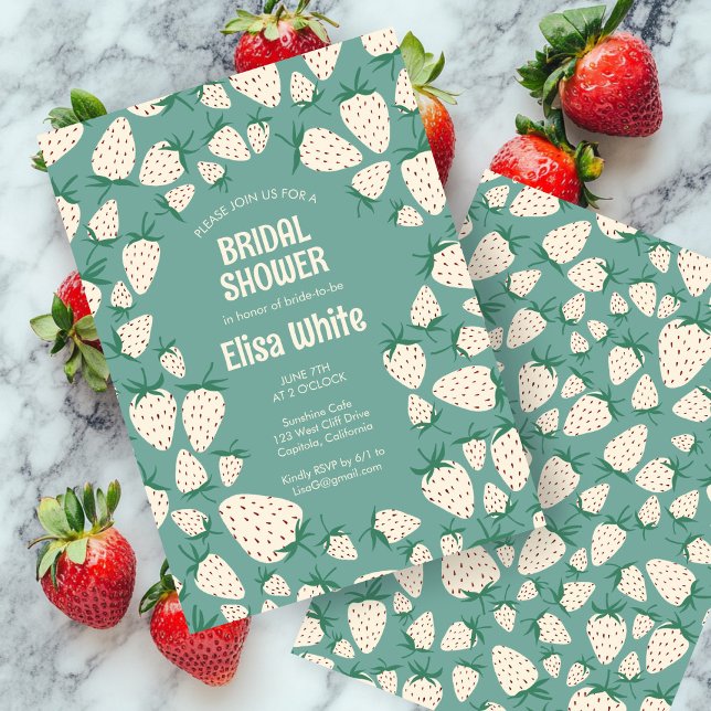 Pineberry CUSTOM Brautparty Einladung (White Strawberry Pineberry CUSTOM Bridal Shower Invitation
)