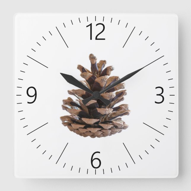 Pinecon Quadratische Wanduhr (Vorderseite)