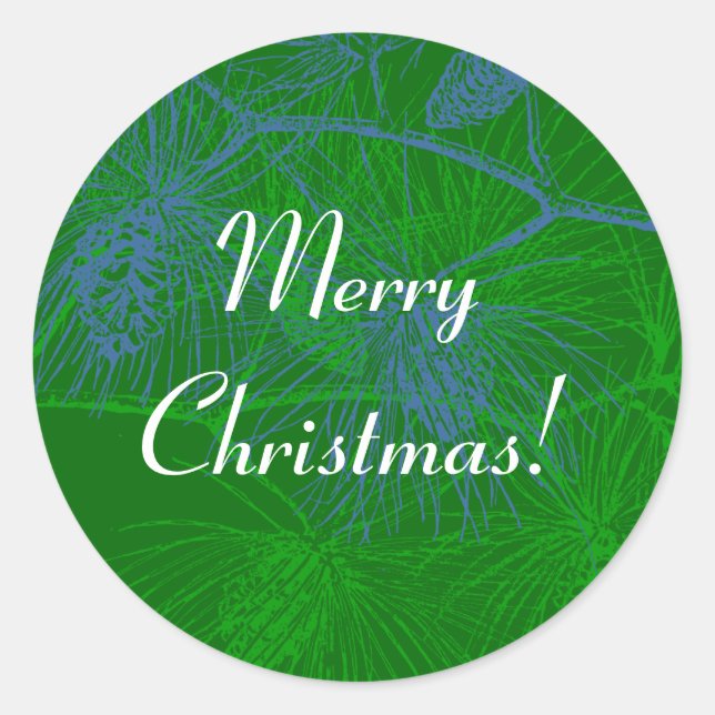 Pinecone Background Custom Holiday Stickers (Vorderseite)