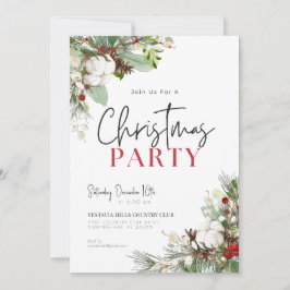 Pinecone Blooms Noël Fête Invitation