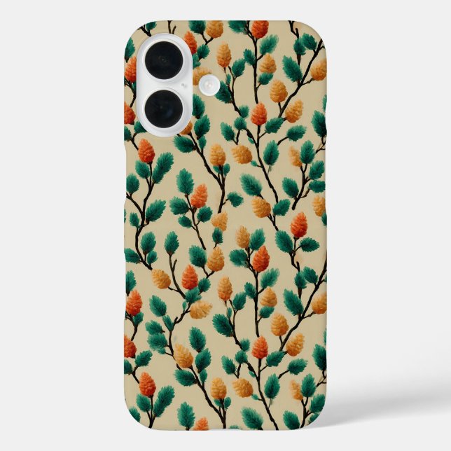 Pinecone Branches iPhone 16 Hülle (Rückseite)