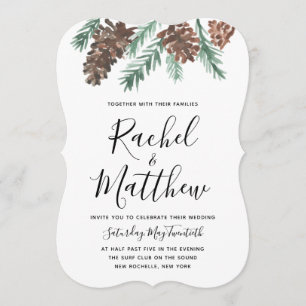 Pinecone d'hiver Faire-part de mariage