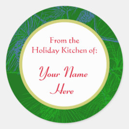 Pinecone Muster Custom Holiday Baking Stickers