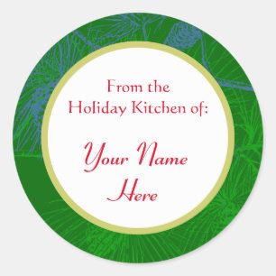 Pinecone Muster Custom Holiday Baking Stickers