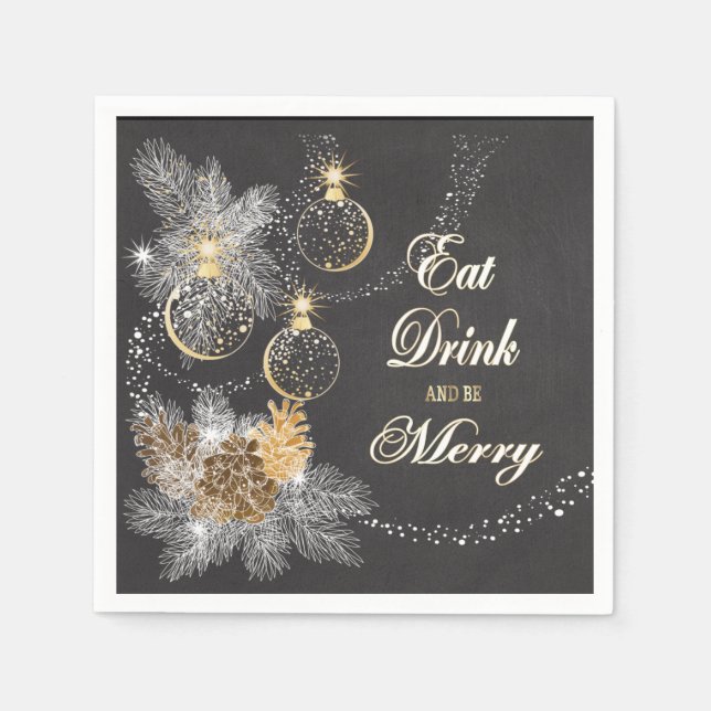 Pinecone Ornamente Weihnachten Serviette (Vorderseite)