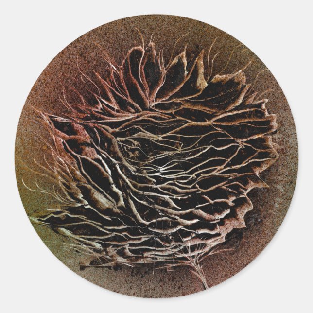 Pinecone Pick in Brown Runder Aufkleber (Vorderseite)