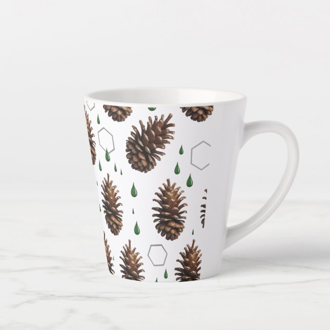 Pinecone rustique Petite Mug latte | Vacances Wood (Droite)