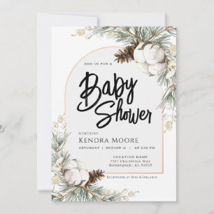 Pinecone Spruce Winter Kinderdusche Einladung