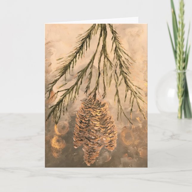 Pinecone Urlaubskarte Feiertagskarte (Vorderseite)