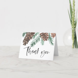 Pinecone Winter Danke, Pinecone Script Geklappt Dankeskarte