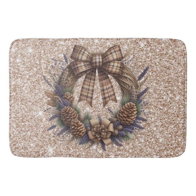 Pinecone Wreath Bath Mat Badematte (Vorderseite)