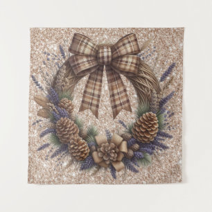 Pinecone Wreath Tapestry Wandteppich