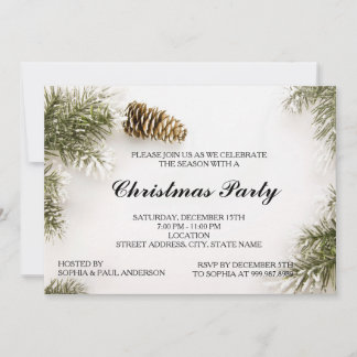 Pinecones et sapins de Noël Invitation Feuille
