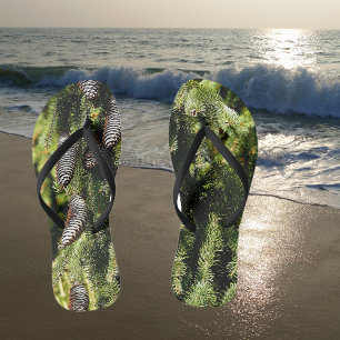 Pinecones Flip Flops