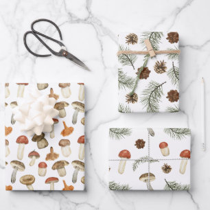 Pinecones Gift von Earthy Mushrooms Pine Treff Geschenkpapier Set