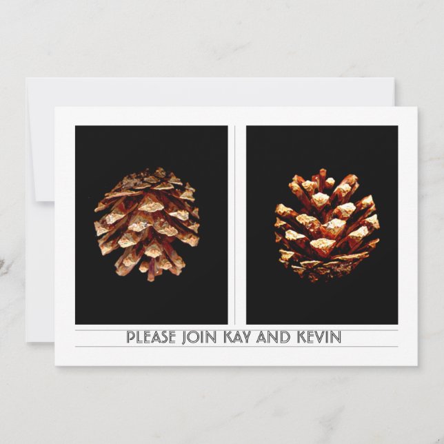 Pinecones Hochzeit laden Einladung (Vorderseite)