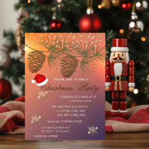 Pinecones ,Schneeflocken Shiny Weihnachten Korpori Einladung