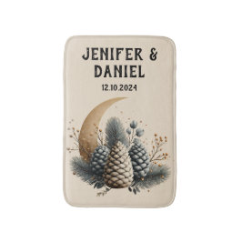 Pinecones und Crescent Moon Winter Liebe Badematte