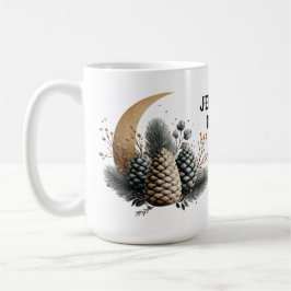 Pinecones und Crescent Moon Winter Liebe Kaffeetasse