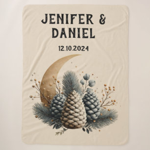 Pinecones und Crescent Moon Winter Liebe Sherpadecke