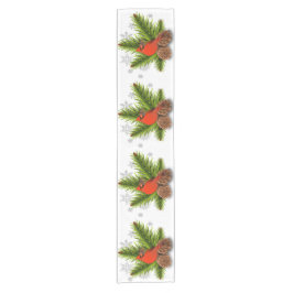 Pinecones und Kardinal Weihnachtstisch Runner Kurzer Tischläufer