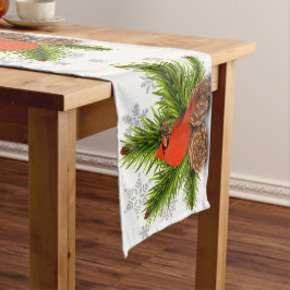 Pinecones und Kardinal Weihnachtstisch Runner Kurzer Tischläufer