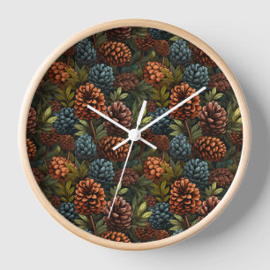 Pinecones Wall Clock Uhr