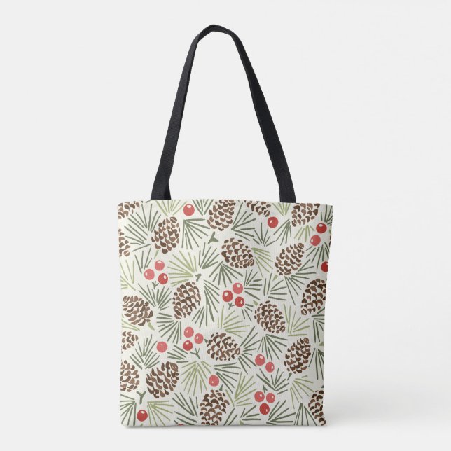 Pinecones Weihnachtszeit-Tasche Tasche (Rückseite)