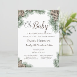 Pinecones Winter Bridal, Babydusche Einladung