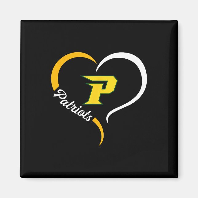 Pinecrest Patriots Logo Halbherz Slogan Hs Magnet (Vorne)