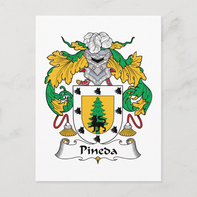 Pineda Familienwappen Postkarte (Vorderseite)