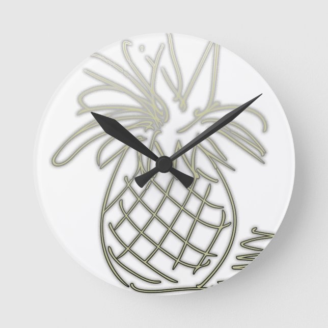 PineDoodle Runde Wanduhr (Vorderseite)