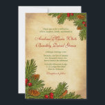 Pines Boughs Holiday Winter Wedding Einladung<br><div class="desc">Der Text auf dieser Kiefernzapfen und Beeren Weihnachtsfeiertag Winterhochzeit Einladung ist vollständig anpassbar. Um den Text zu ändern, verwenden Sie die Optionen, um ihn zu personalisieren. Für umfangreichere Textänderungen, z. B. zum Ändern des Schriftartes, der Farbe des Schriftartes, der Größe des Schriftartes oder der Textplatzierung, verwenden Sie die Option Anpassen....</div>
