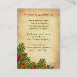 Pines Boughs Holiday Winter Wedding Insert Cards