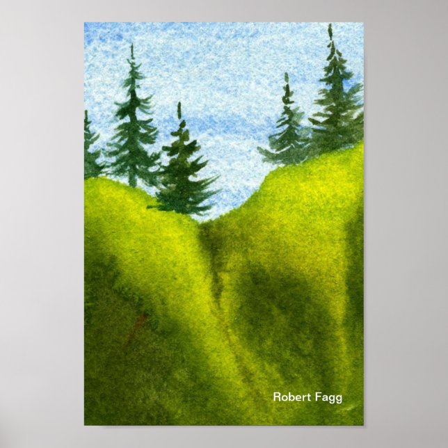 Pines on a Hill #2 Art Print Poster (Vorne)
