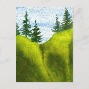"Pines on a Hill #2" Landstraßen Postkarte