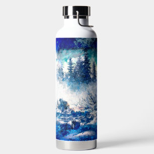 Pines Snowstorm Artistic Trinkflasche