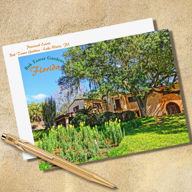 Pinewood Anwesen Mansion Bok Tower Gardens Florida Postkarte (Von Creator hochgeladen)